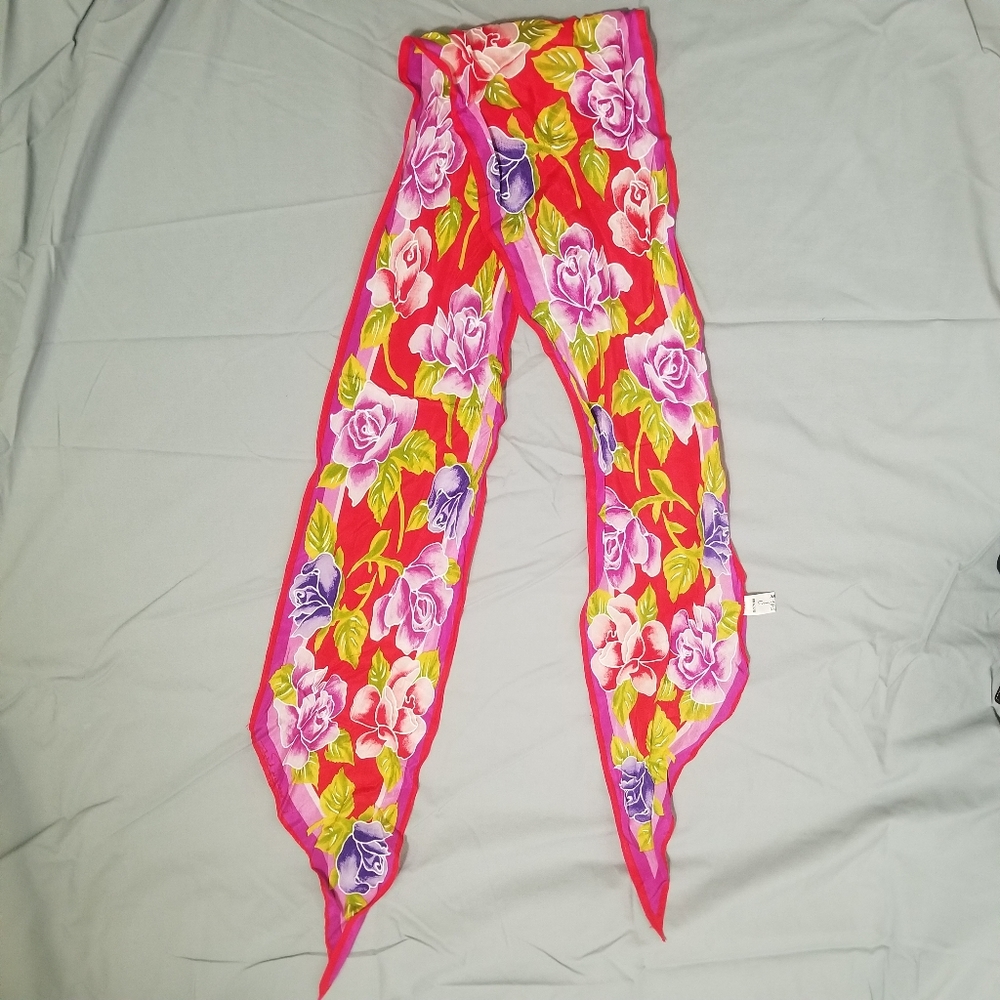 Oscar de la Renta Floral Rayon Scarf